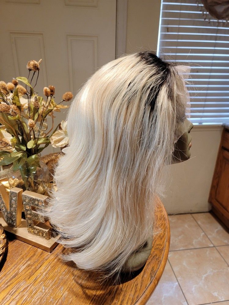 100%Human Hair Ombre Blonde Lace Front Wig