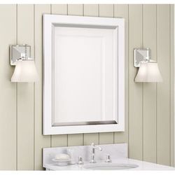 Alaterre Furniture 24" X 30" Bathroom Vanity Mirror With Beveled Glass – Wood Framed Wall Mirror For Bathroom, Powder Room Or Laundry Room, Hanging Ha