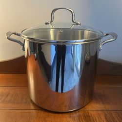 SALT 16 quart / 15.1 Liter Large Cooking Stock Pot - Gas Electric Ceramic or Induction