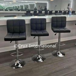 New 3 Black Bar Stools 
