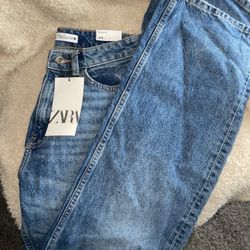 Zara Regular Fit High Rise Long Length Rigid 