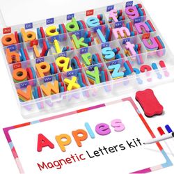 Gamenote Classroom Magnetic Alphabet Letters Kit 238 Pcs with Double - Side Magnet Board - Foam Alphabet Letters for Preschool Kids Toddler Spelling a