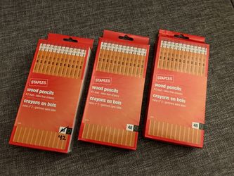 Brand new, in box, Staples wood pencils