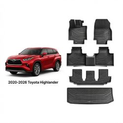 2020-2025 2026 Toyota Highlander 8 Seats LASFIT Floor Mats&Trunk Mats (Not for Hybrid) All Weather TPE
