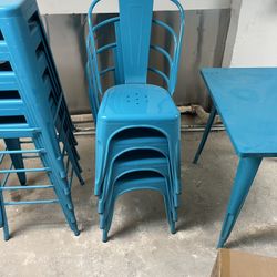 Stools, Chairs And Table — Matching Set, Great Condition