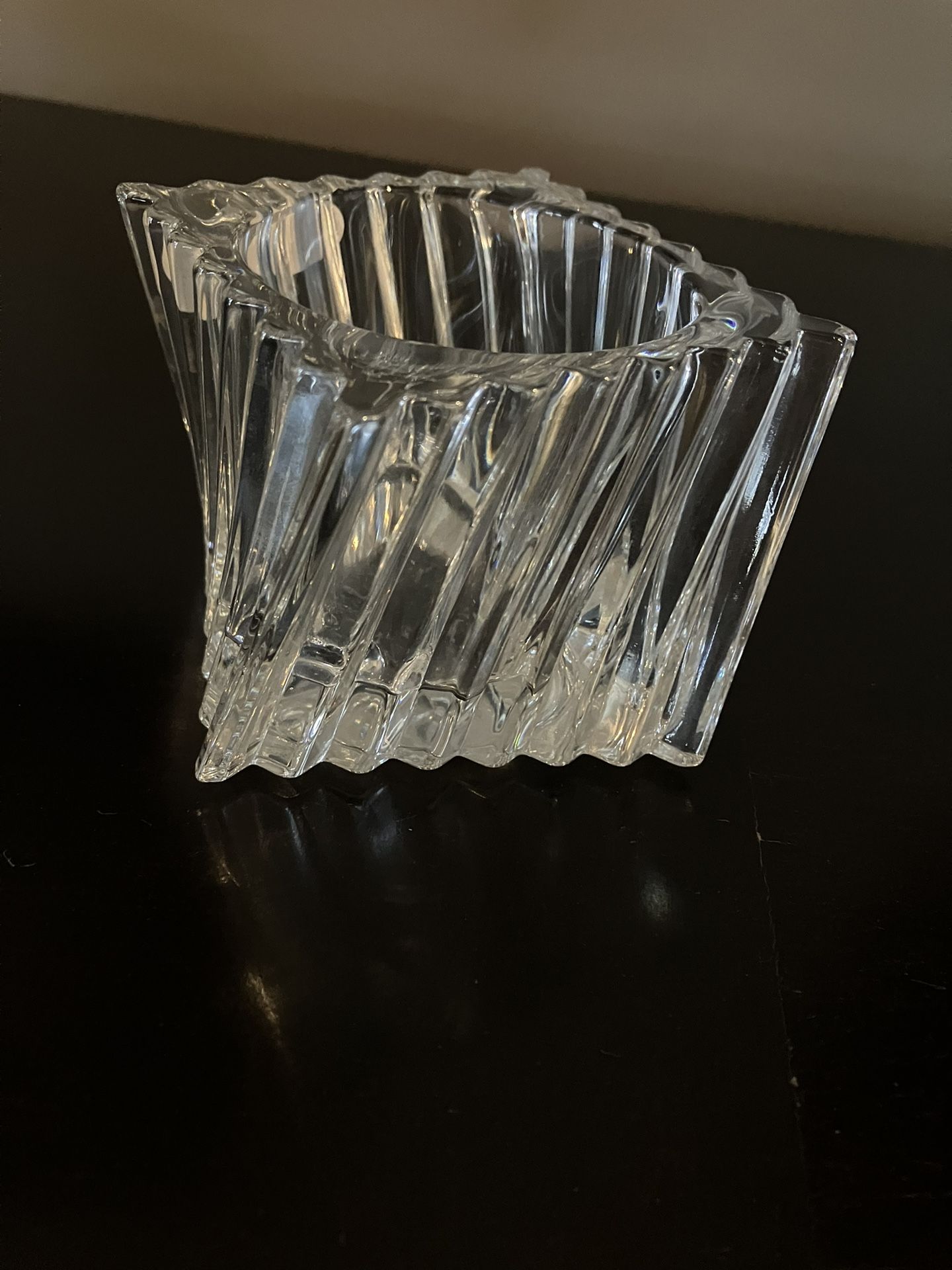 Twisted Square Crystal Votive Holder