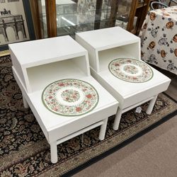 Pair Of White Modern End Tables