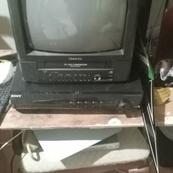 Vintage 1990s Toshiba VCR Television Combination