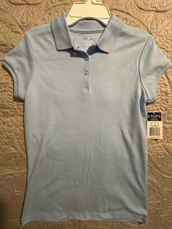 Chaps Girls Light Blue Polo Shirt Size L 12-14
