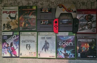 xbox,nintendo switch and super,remotes