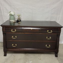 Rare 1800's Empire Lion Claw Leg Antique Refinished Sideboard Buffet