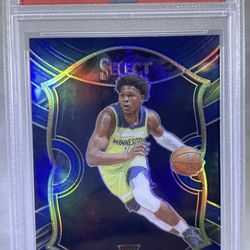 2020 Panini Select Anthony Edwards Blue Prizm Rookie PSA 9