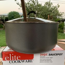 Olla con teflón y tapadera de vidrio de 24 Qt