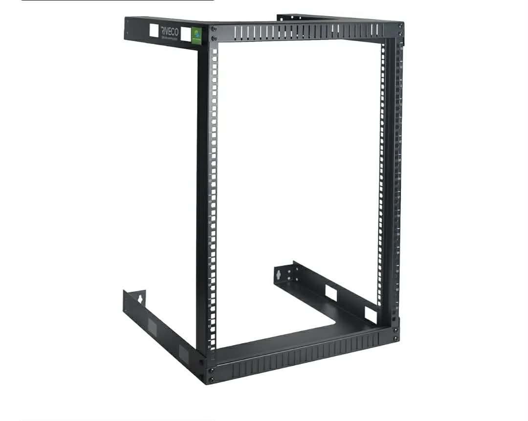 New RIVECO 15U Cabinet 19" Wall Mount Shelf Network Rack – 17.7" Deep 2 Post Open Frame Easy Assembly Firm Constructed for Internet/Server/AV/Home Equ