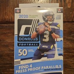 SEALED PANINI 2020 DONRUSS FOOTBALL TRADING CARDS HANGER BOX 50 CARDS NFL RC HTF