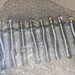 (8) 4” Glass Wick Holder Tubes For Oil Lamps And Tea Light Kerosene Accessories