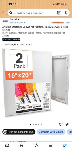 ArtSkills 16x20 Stretched Canvas 2-Pack