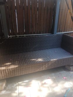 Yard sofa needs cushions good shape
