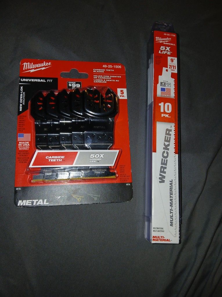 New Milwaukee Blades And Saw Blades (Unopened)