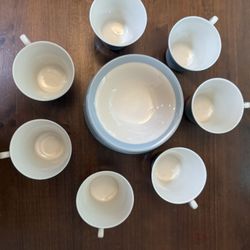 7 Teacups & Saucers + 8 Pastry Plates 