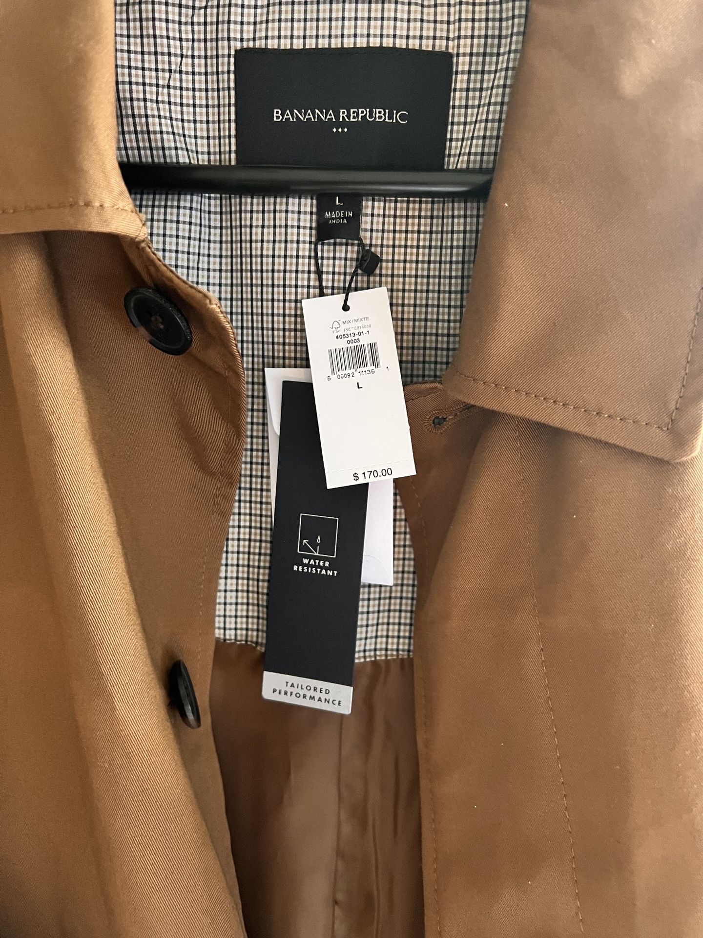 Banana Republic Trench Coat Men’s Large