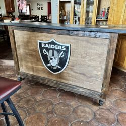 Custom Made Raiders Bar & 5 Chairs