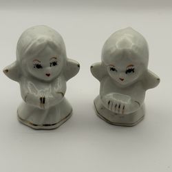Vintage Mini Porcelain White Angels Set of 2