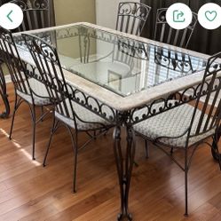 Dining Table. Marble Seats 6  With Matching Coffee Table 