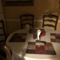 Vintage Round Glass Dining Table - 80s-90s