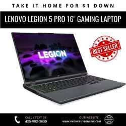 Lenovo Legion 5 Pro 16" Gaming Laptop available for purchase. Financing options starting at just $1 down, and no credit history required.