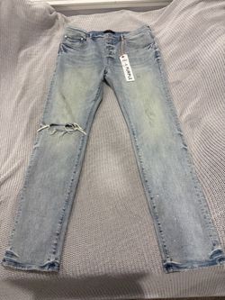 Purple jeans worn reflective