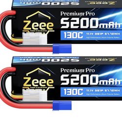 2x Zeee 6S Lipo Battery 5200mAh 22.2V 130C XT90 Ultra-Low Internal Resistance