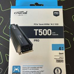 Crucial T500 4TB NVMe SSD (with heatsink) 
