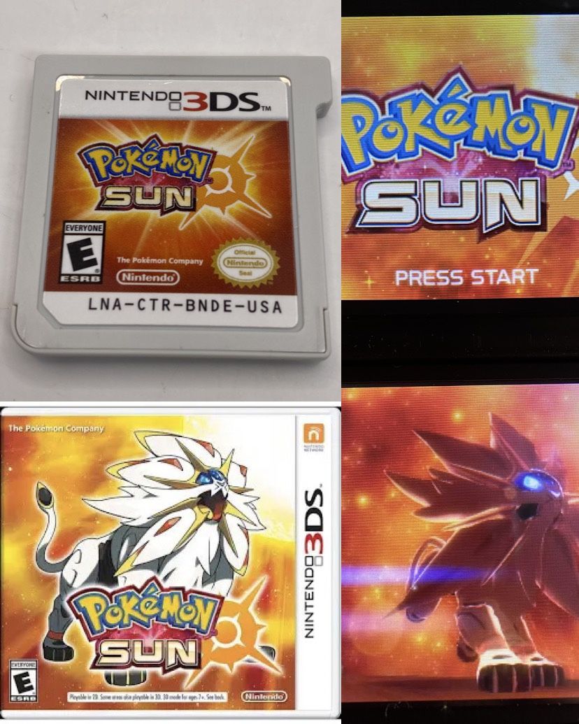 Pokemon Sun (Nintendo 3DS)AUTHENTIC Cartridge Only- Tested Solgaleo Cover