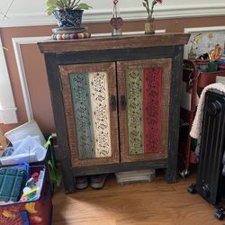 Rustic Painted Accent Cabinet / Storage Cabinet