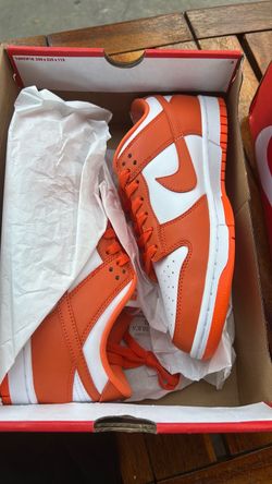 New  Dunk Low Orange and White Sneakers