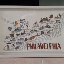 Framed Philadelphia Map