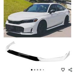 Front Lip Compatibility with 2025 UP Civic 11.5th Gen Yofer Style, Front Bumper Chin Lip Spoiler Splitter Kit Pearl White Black