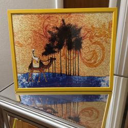 Framed Canvas Middle Eastern Desert Sunset 