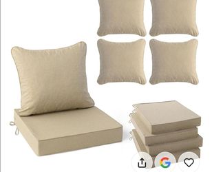Outdoor Cushions 22x22 in Beige. NEW
