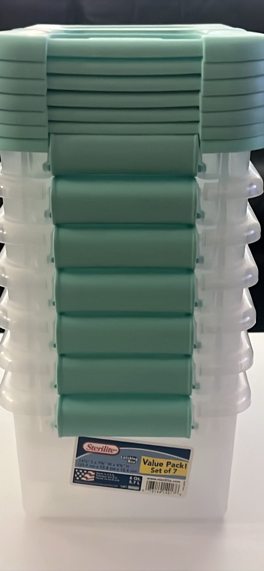 Sterilite 6 Qt ClearView Latch Storage Box, Stackable Bin with Latching Lid, Plastic Container