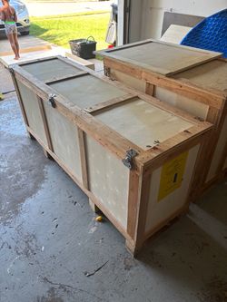 Large Wooden Shipping Crates Set of 2