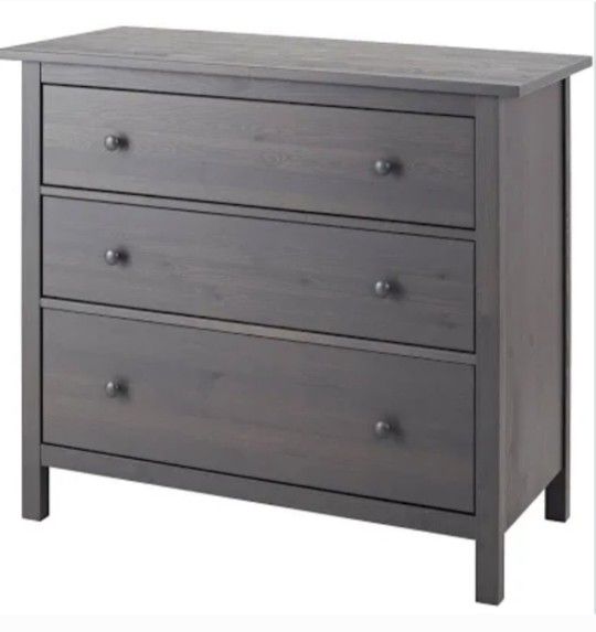 Gray Wooden Dresser 3 Drawers