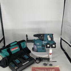 Makita 18V X2 LXT 36V 1-1/8 in. Brushless Cordless Rotary Hammer Kit with HEPA Dust Extractor AFT AWS Capable 5.0 Ah