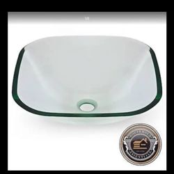 SQUARE CLEAR GLASS VESSEL SINK..... CHECK OUT MY PAGE FOR MORE ITEMS
