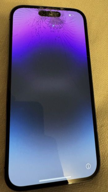 iPhone 14 Pro Unlocked Cracked Front And Back 256GB Deep Purple