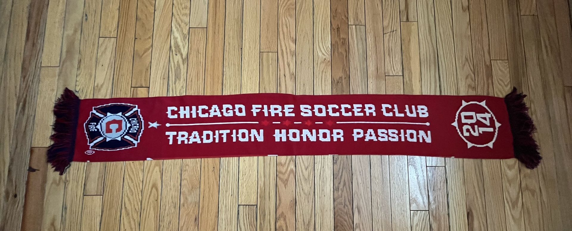 Vintage Red Chicago Fire Scarf