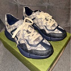 Gucci GG Rhyton 'Beige Blue Monogram