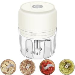 250ml Electric Garlic Chopper, Portable Garlic Press, Wireless Mini Food Processor, Rechargeable Garlic Chopper Mincer for Ginger, Chili, Onion, Mince