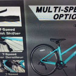 AVASTA ROAD HYBRID BIKE FOR WOMEN W/ KICKSTAND, LIGHT WIEGHT STEP THROUGH 700C ALUMINUM ALLOY FRAME, 7 SPEED D